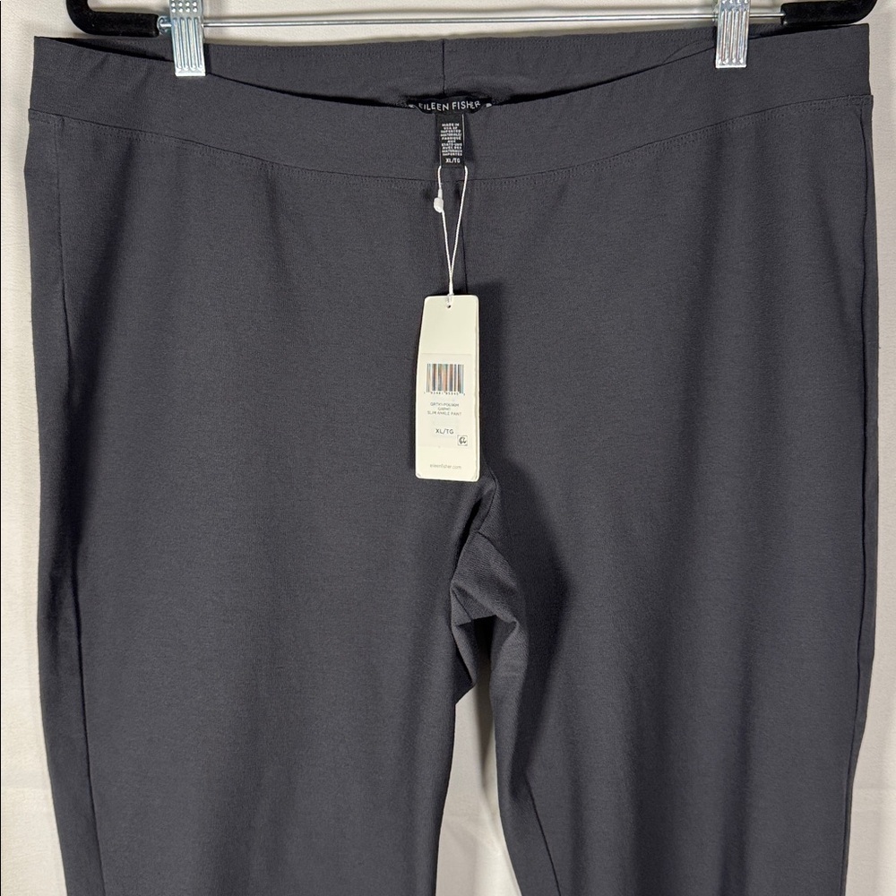Eileen Fisher NWT Slim Ankle Charcoal Dress Pants washable - Picture 4 of 10
